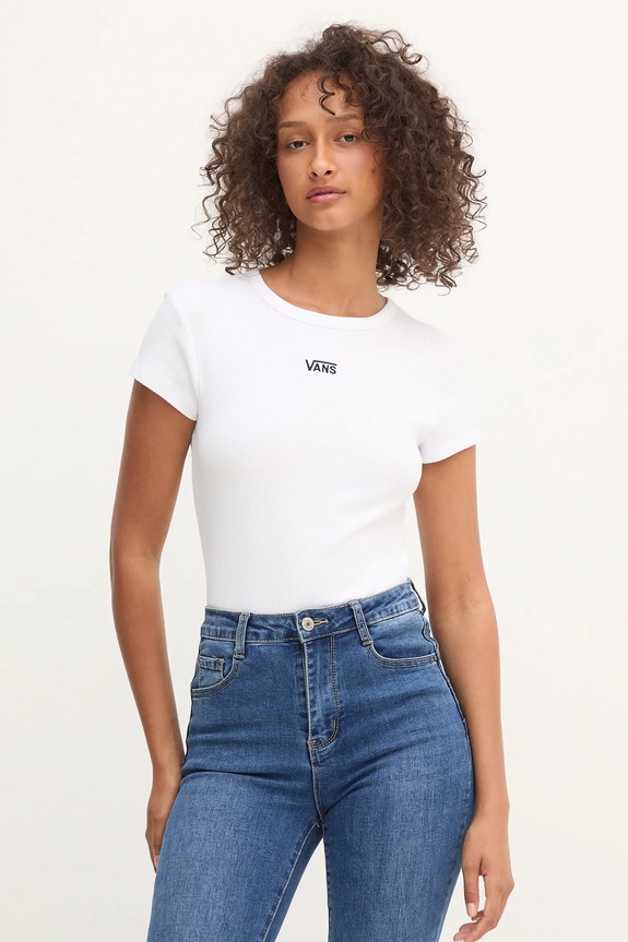 Vans tricou imprimeu alb VN000RD1WHT1