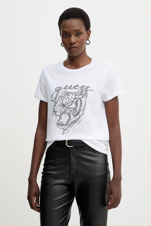 Guess t-shirt bawełniany nadruk biały W5BI32.K9RM1