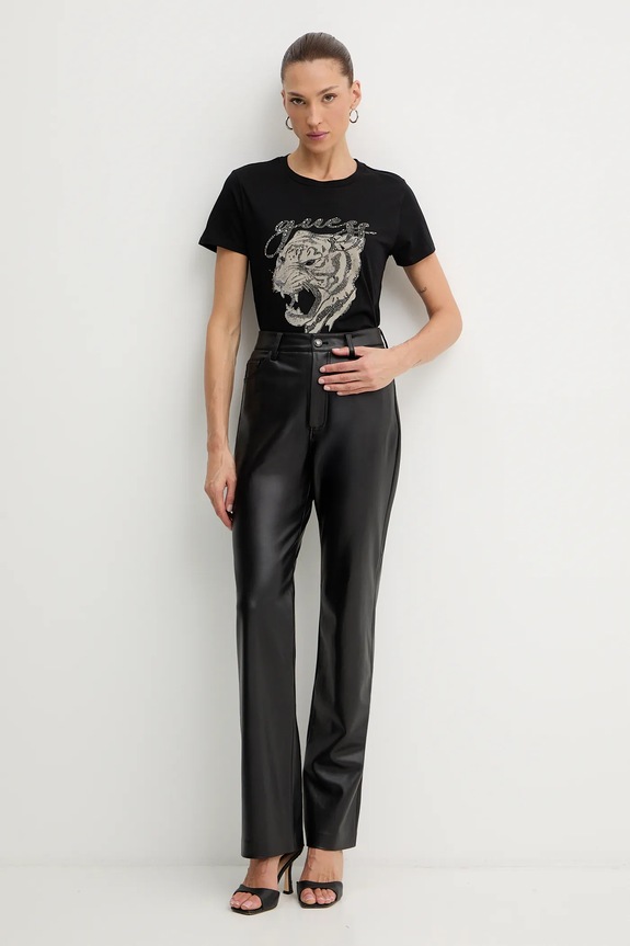 Guess t-shirt bawełniany W5BI32.K9RM1 czarny AW25