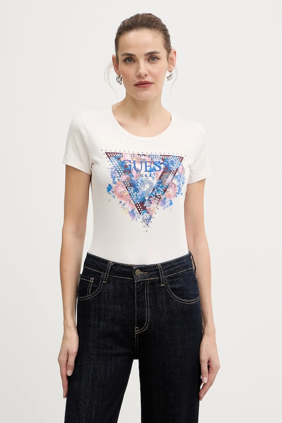 Футболка Guess regular бежевий W5BI29.J1314