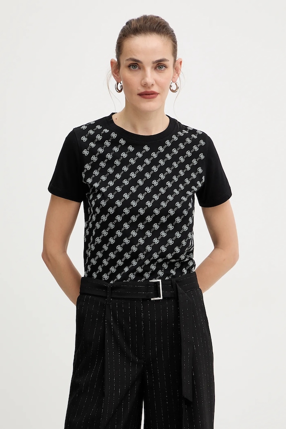 Бавовняна футболка Guess regular чорний W5BI21.I3Z14