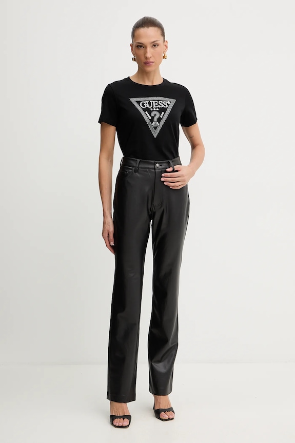 Guess t-shirt bawełniany W5BI18.I3Z14 czarny AW25