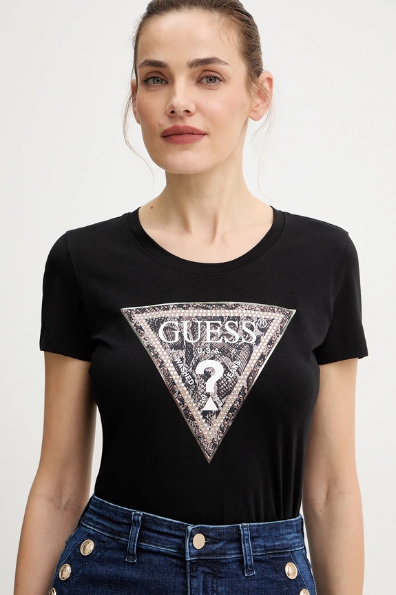 Guess t-shirt nero W5BI15.J1314