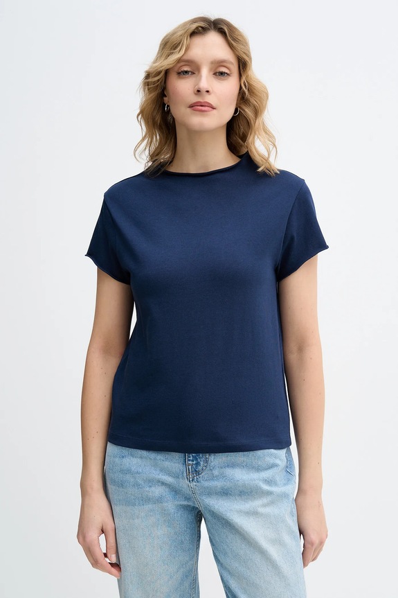 Sisley tricou din bumbac uni bleumarin 3QJ8L107Q