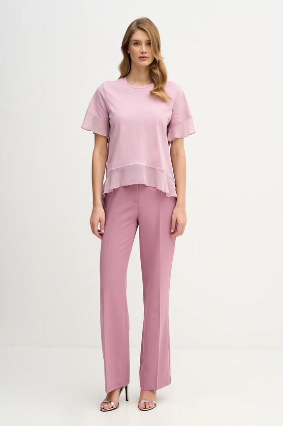 Sisley t-shirt bawełniany 3WHCL107U różowy AW25