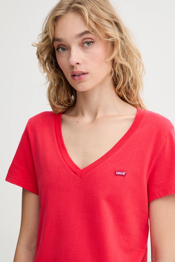 Levi's t-shirt bawełniany czerwony A3170.0045