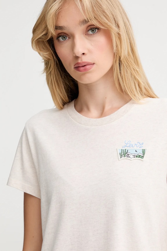Levi's t-shirt bawełniany beżowy 17369.3165