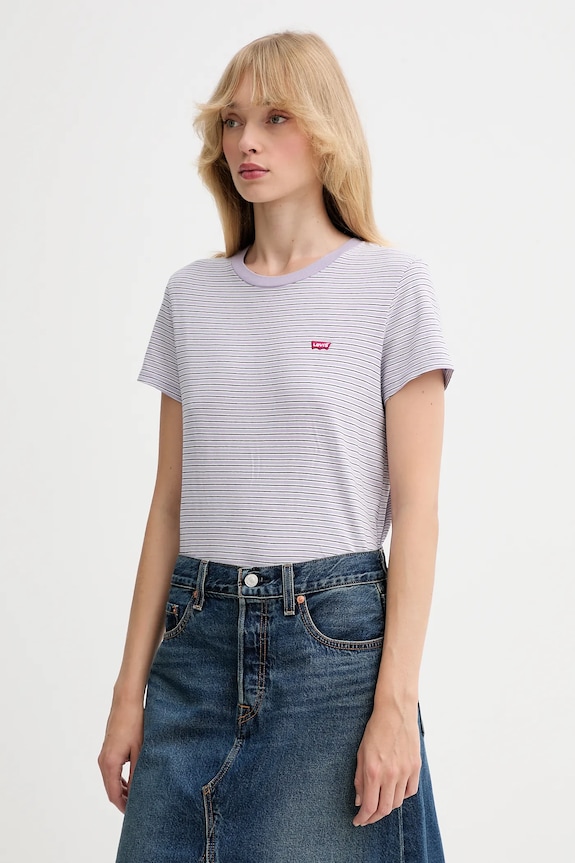 Pamučna majica Levi's regular ljubičasta 39185.0326