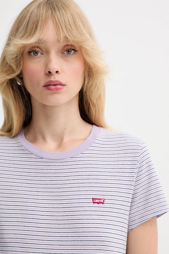 Pamučna majica Levi's ljubičasta 39185.0326
