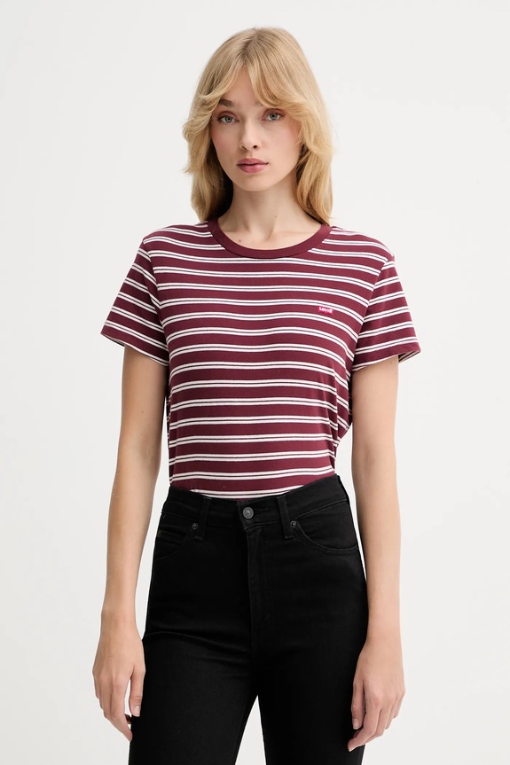 Levi's pamut póló pamut burgundia 39185.0377