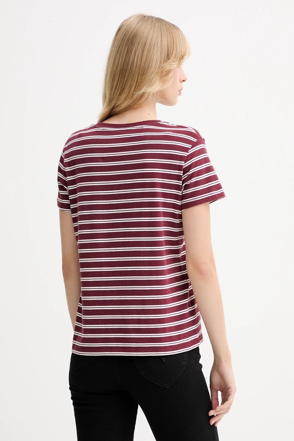 Ruházat Levi's pamut póló 39185.0377 burgundia