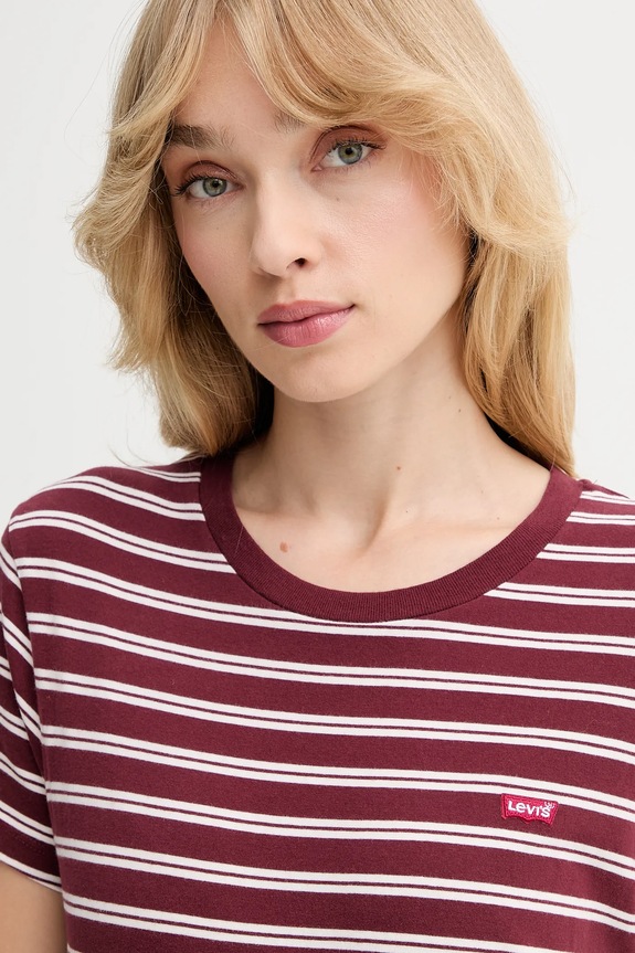 Levi's pamut póló burgundia 39185.0377