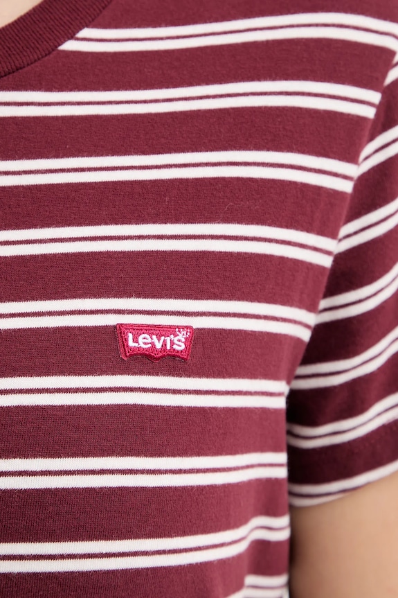 Levi's pamut póló 39185.0377 burgundia