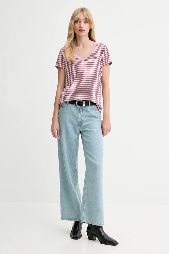 Pamučna majica Levi's 85341.0123 roza AW25