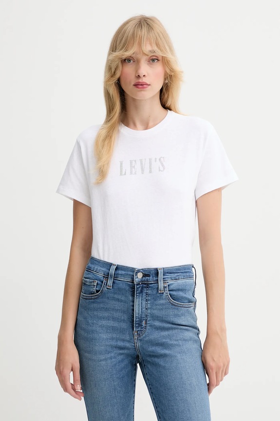Pamučna majica Levi's pamuk bijela A2226.0140