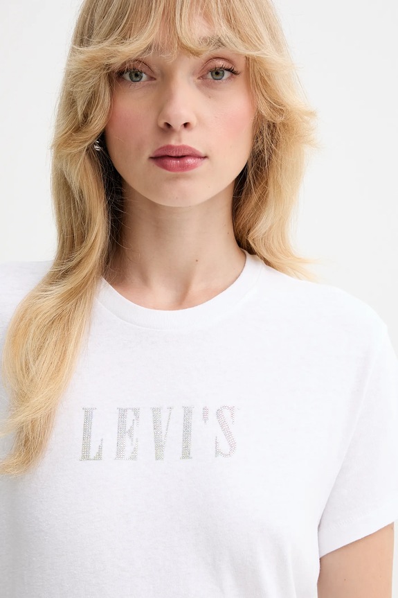 Pamučna majica Levi's bijela A2226.0140