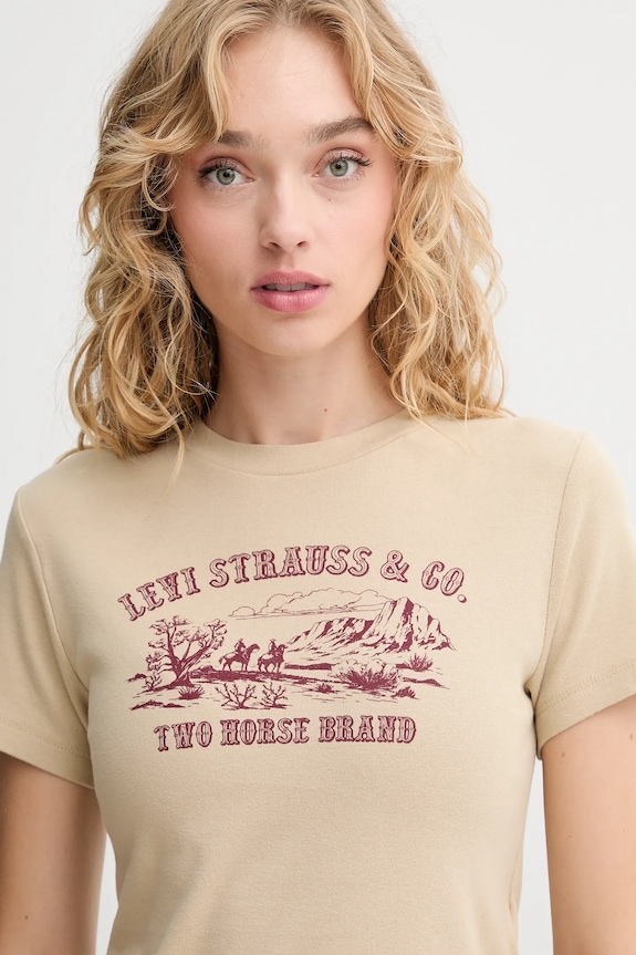 Levi's t-shirt bawełniany beżowy A8798.0057