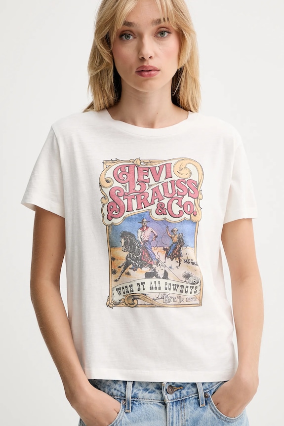 Levi's t-shirt bawełniany biały A8804.0049