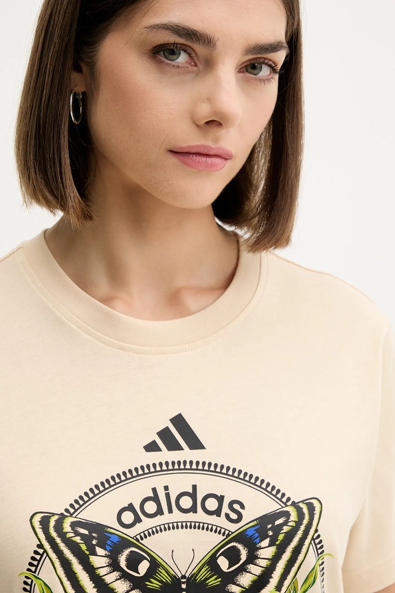 adidas tricou din bumbac x Farm Rio bej JL8614