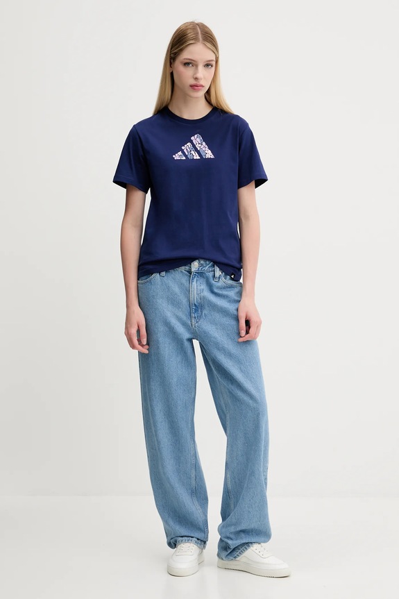 Bavlnené tričko adidas JM4439 tmavomodrá AW25