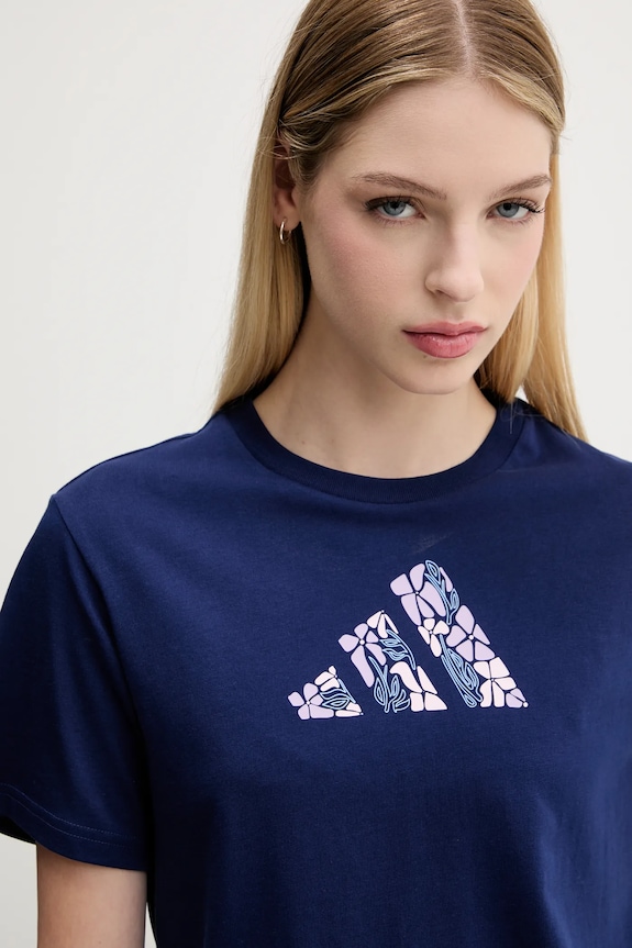 Bavlnené tričko adidas tmavomodrá JM4439