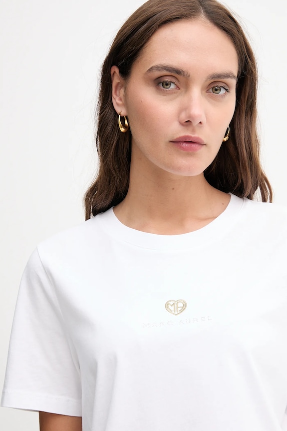 Marc Aurel tricou din bumbac alb 7718.7000.73881
