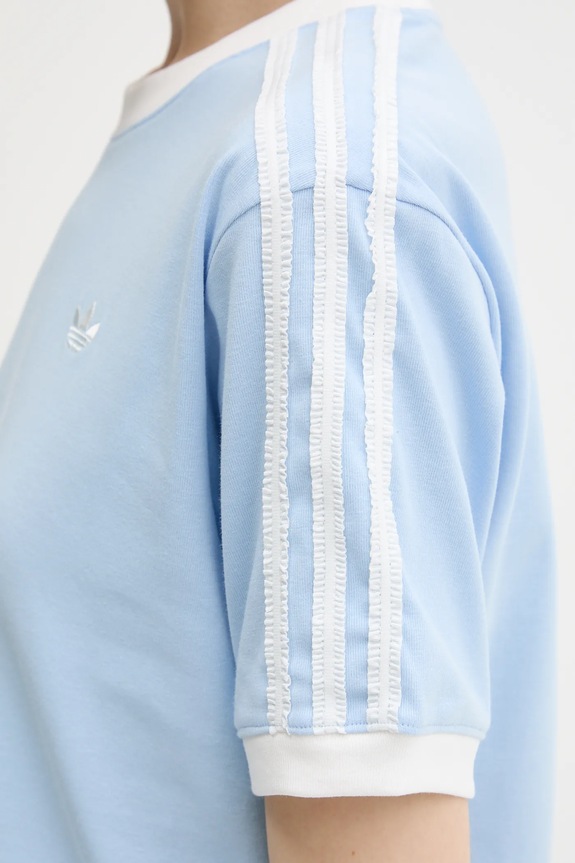 adidas Originals t-shirt bawełniany Ruffle 3S Tee KC8820 niebieski