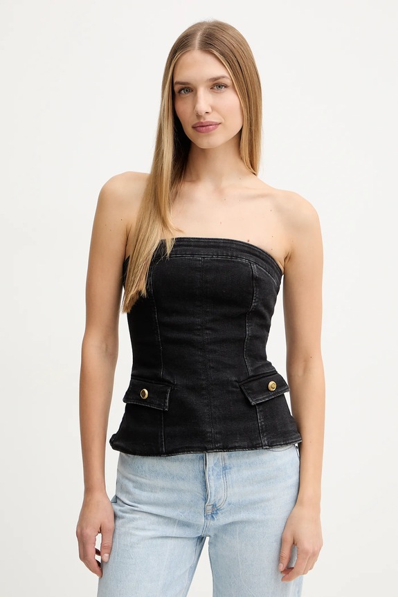 Дънков топ Marciano by Guess DORIS вталена черен 5BGH15.7147A