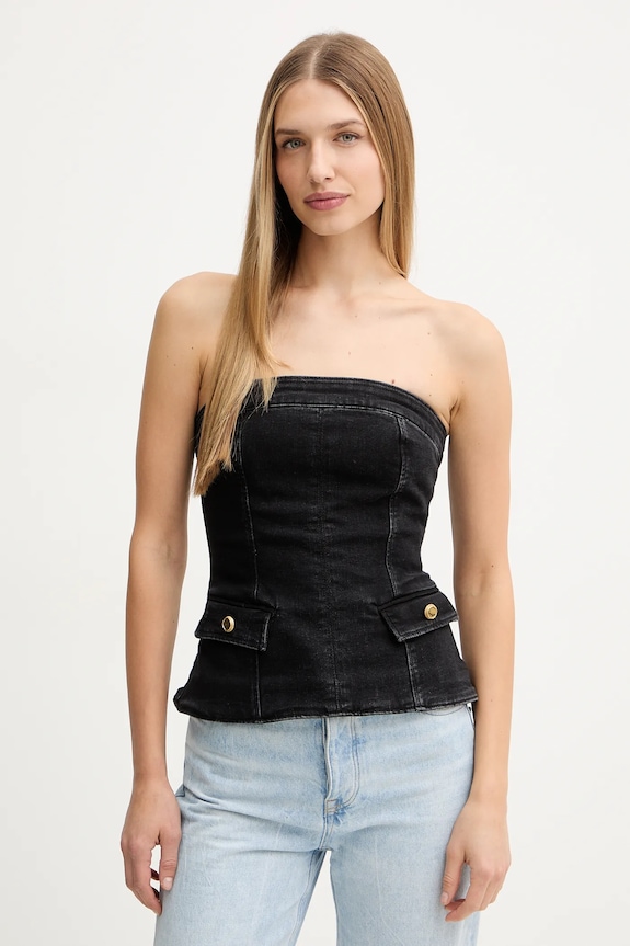 Дънков топ Marciano by Guess DORIS вталена черен 5BGH15.7147A