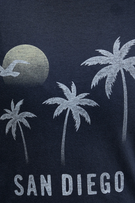 Hollister Co. t-shirt bawełniany KI357.5016.200 granatowy