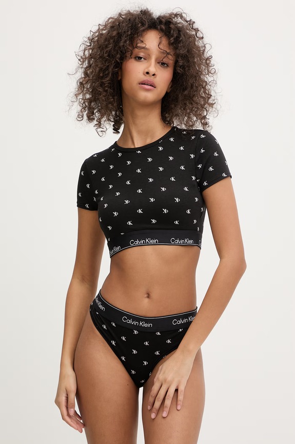 Calvin Klein Underwear top damski bawełniany LV00QF8495 czarny SS26