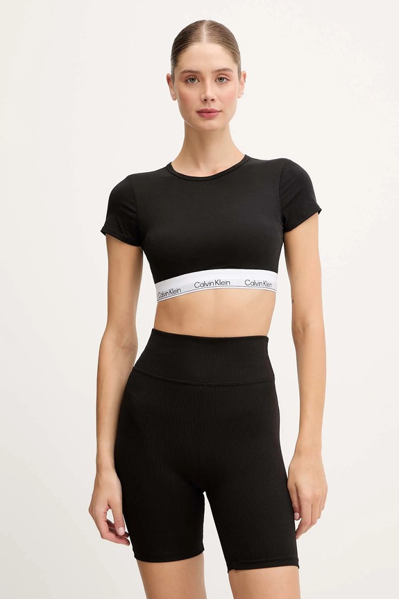 Calvin Klein Underwear top damski bawełniany LV00QF8495 czarny SS26