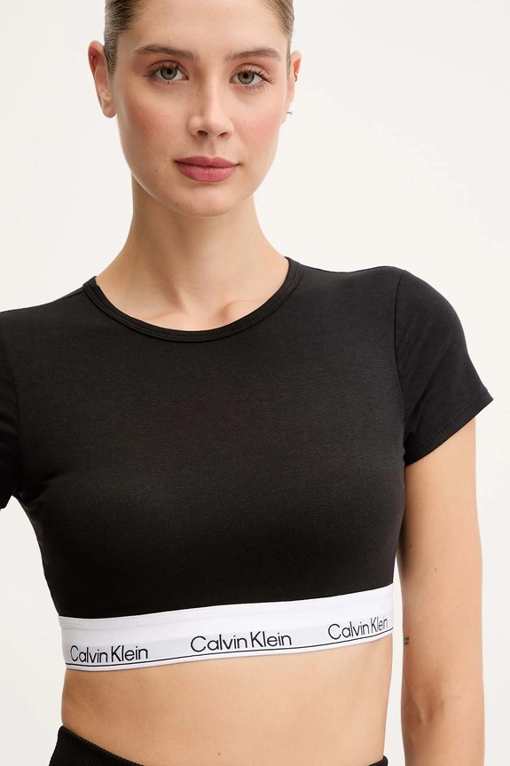 Calvin Klein Underwear top damski bawełniany czarny LV00QF8495