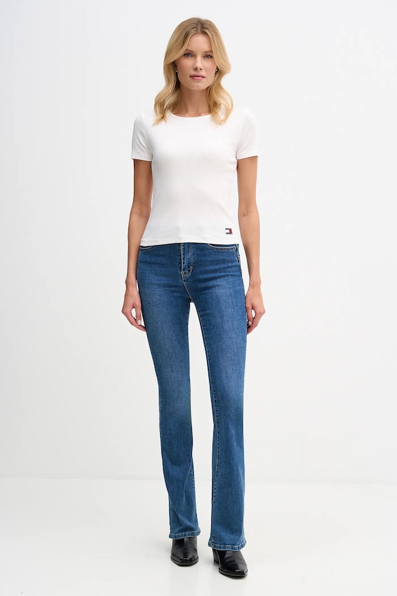 Μπλουζάκι Tommy Hilfiger UW0UW06067 λευκό AW25
