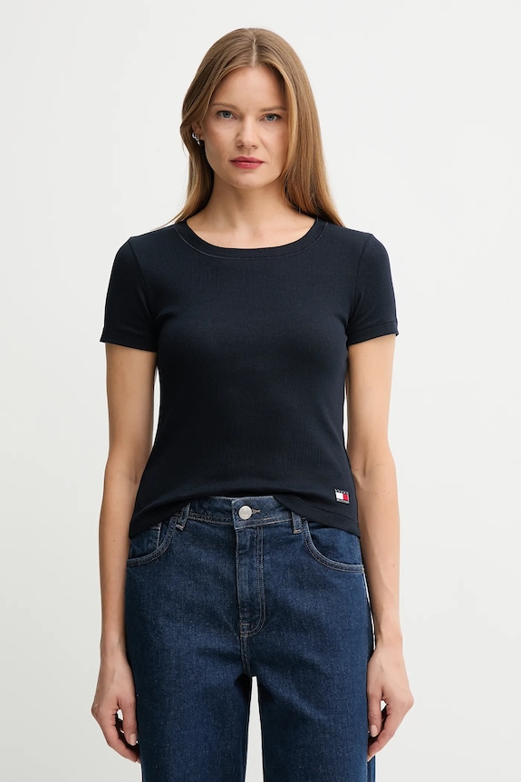 Tričko Tommy Hilfiger slim tmavomodrá UW0UW06067