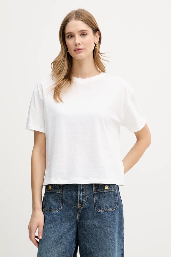 Tommy Hilfiger t-shirt női pamut pamut bézs UW0UW06236