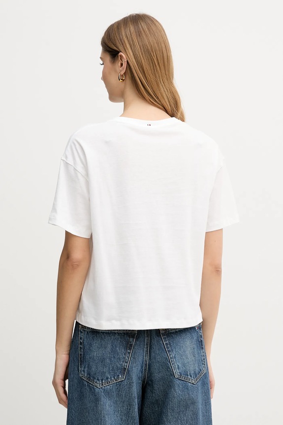 Ruházat Tommy Hilfiger t-shirt női pamut UW0UW06236 bézs