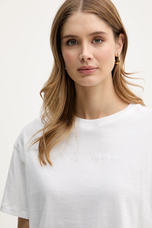 Tommy Hilfiger t-shirt női pamut bézs UW0UW06236