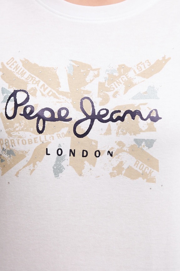 Bavlněné tričko Pepe Jeans PL5000046 bílá