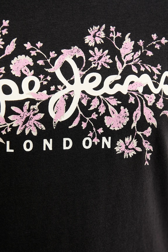 Pepe Jeans pamut póló PL5000049 fekete