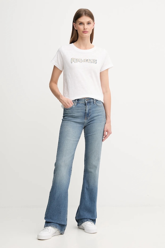 Pepe Jeans pamut póló PL5000013 fehér AW25