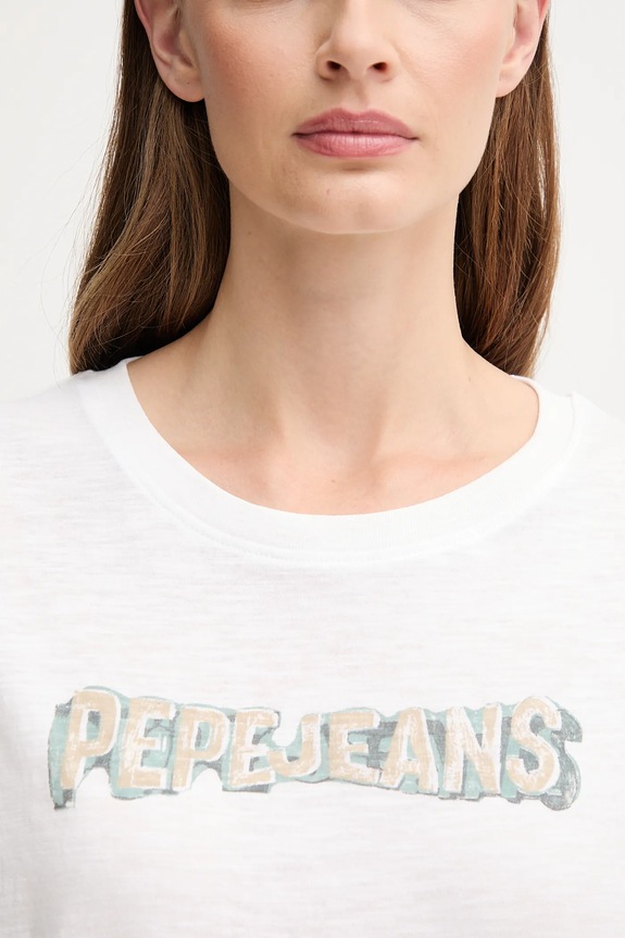 Pepe Jeans pamut póló PL5000013 fehér