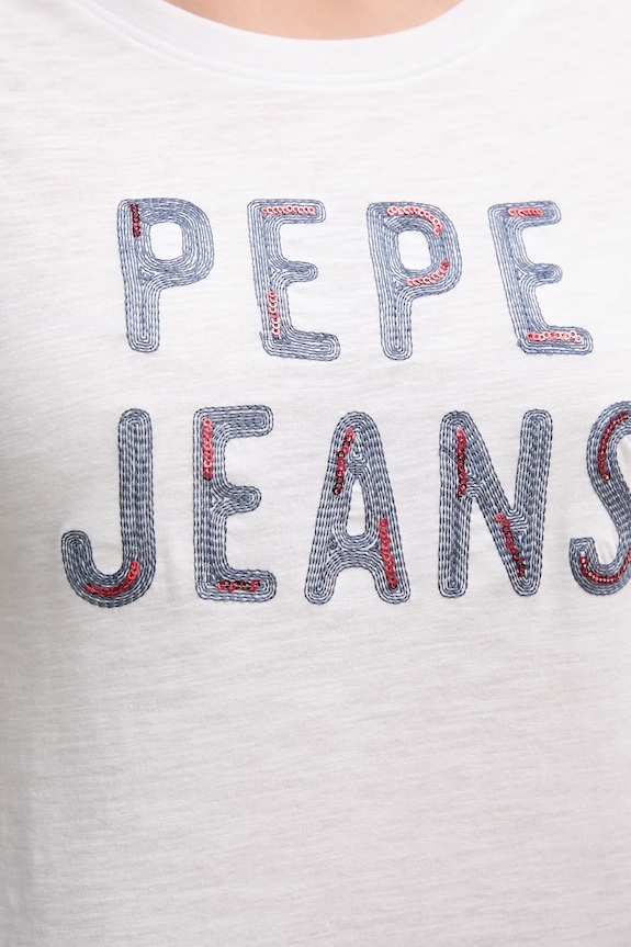 Bavlněné tričko Pepe Jeans PL5000045 bílá