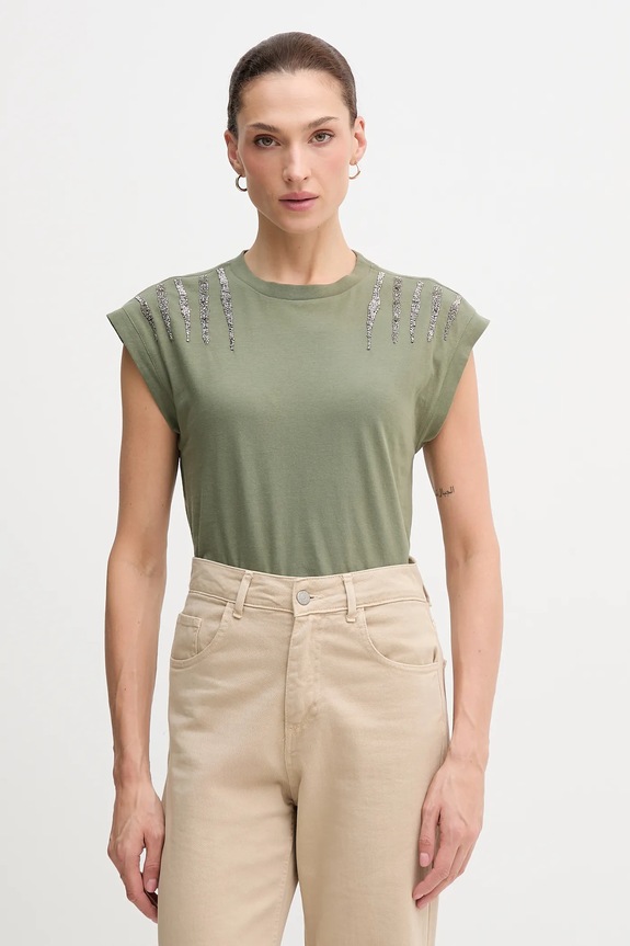 Pepe Jeans tricou imprimeu verde PL5000024