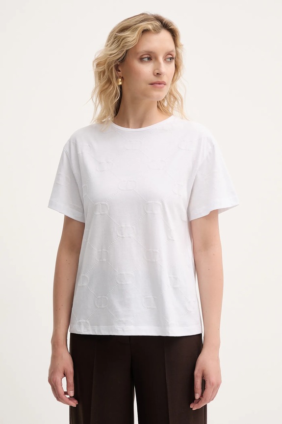 Twinset pamut póló pamut fehér 252TP2055