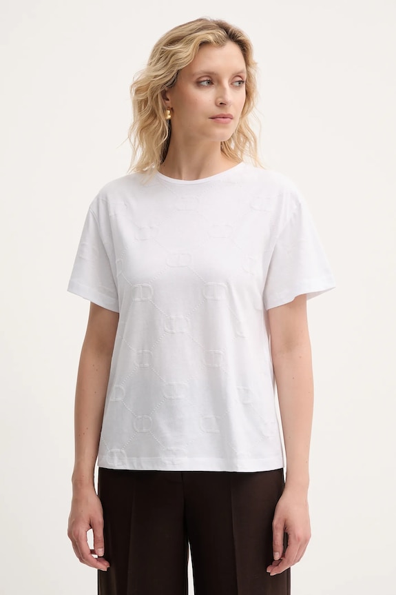 Twinset pamut póló pamut fehér 252TP2055