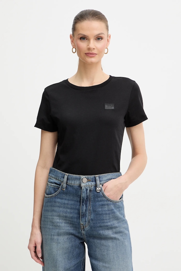 Pamučna majica Armani Exchange Planet friendly crna XW001386.AF10356