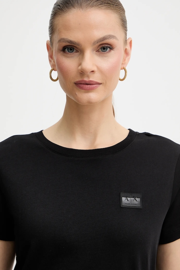 Pamučna majica Armani Exchange crna XW001386.AF10356