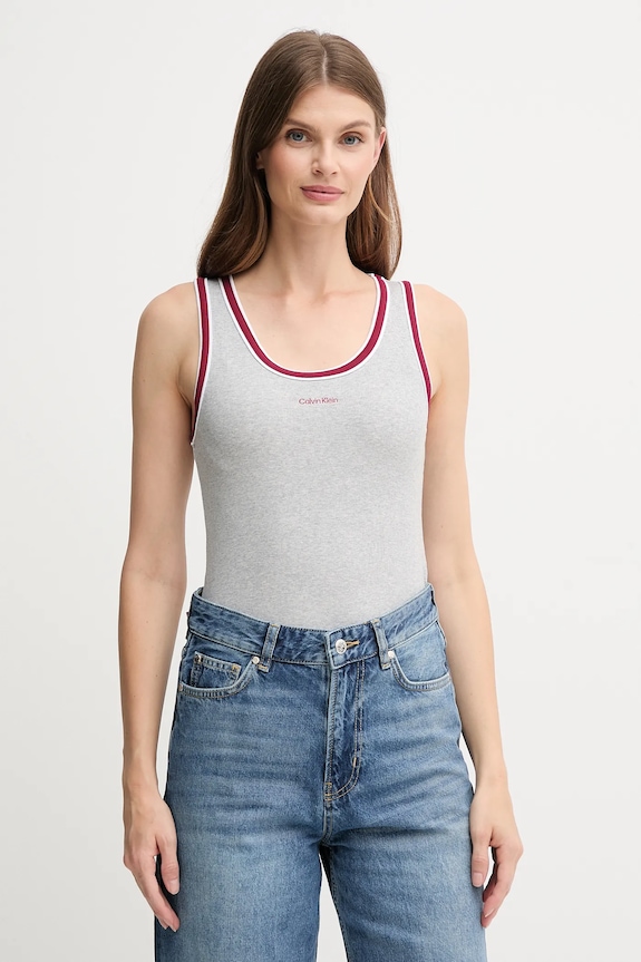 Top Calvin Klein Jeans με ελαστάν γκρί LV047D200G