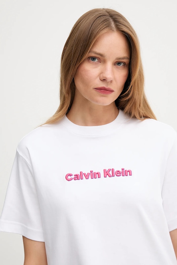 Bavlnené tričko Calvin Klein Jeans biela LV047D205G